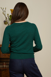 Raglan-Cardigan, Roundneck, Grün