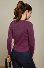 Lade das Bild in den Galerie-Viewer, Glitzer Cardigan in Black und Purple
