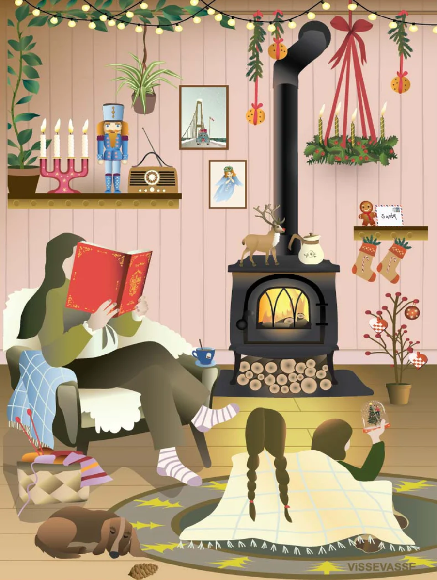 Weihnachtspostkarte "Read me a Story"