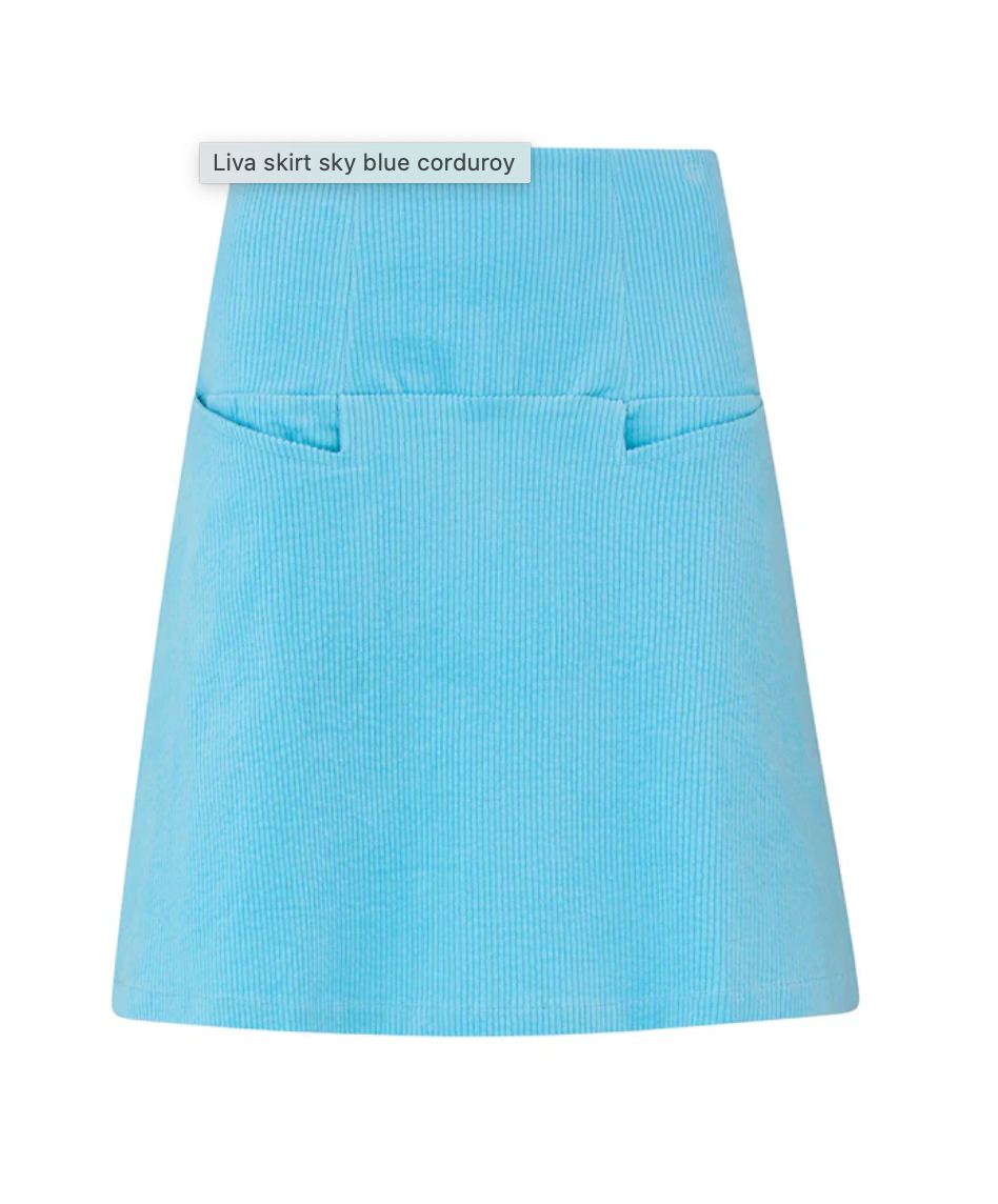 Liva Skirt von WEIZ in Breitcord, himmelblau