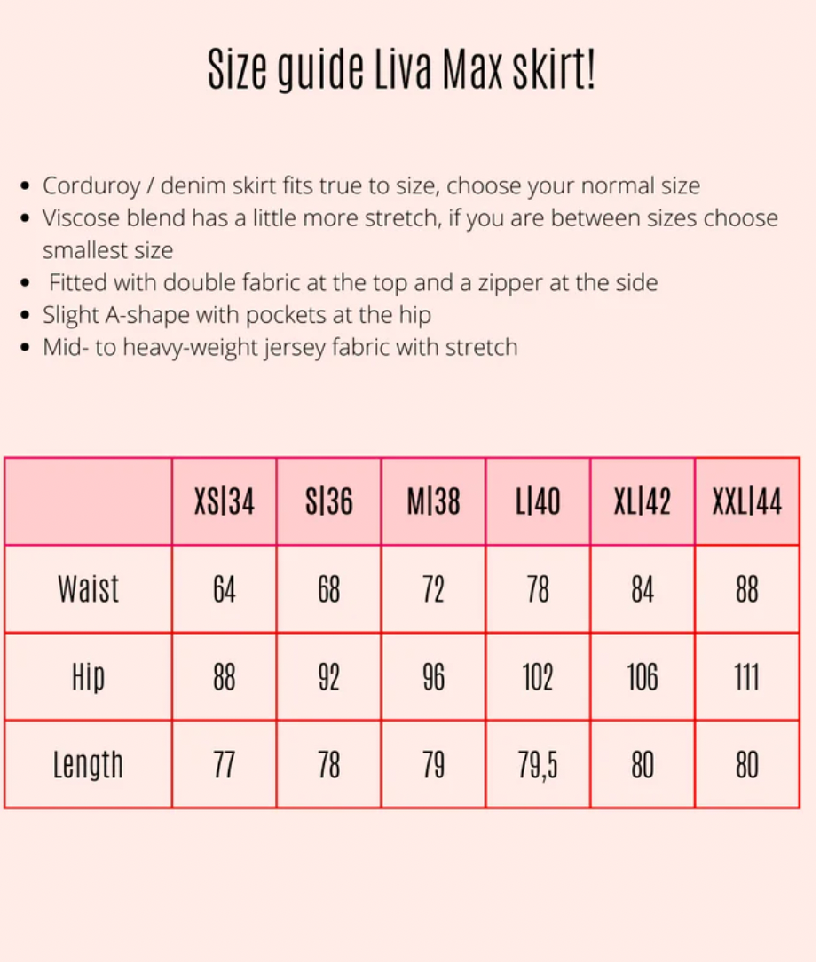 Liva Skirt Max, Breitcord, kobaltblau