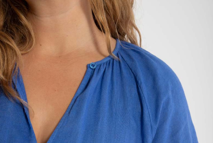 Modal & Leinen Kleid in blue