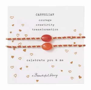 Bracelet Card You & Me Carnelian, vergoldet