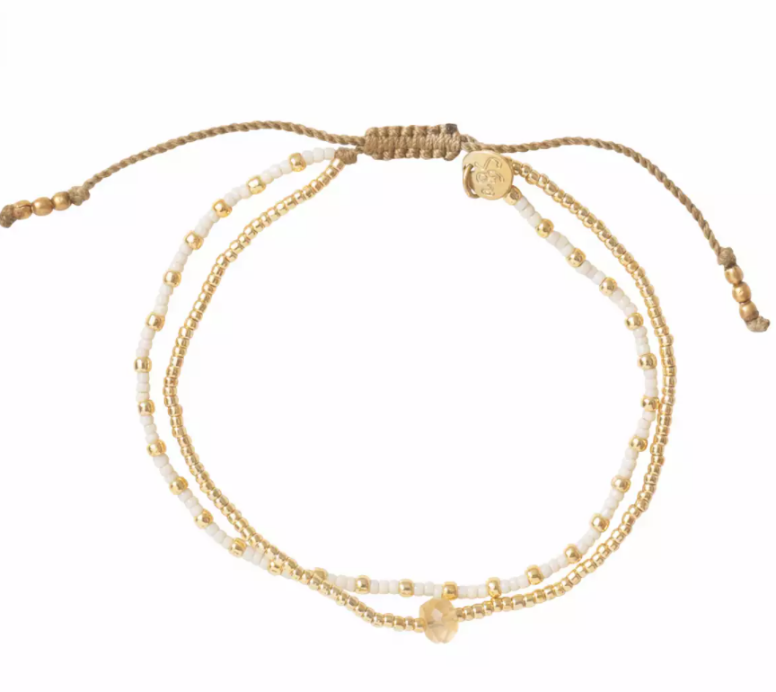 Friendship Bracelet Citrine, vergoldet