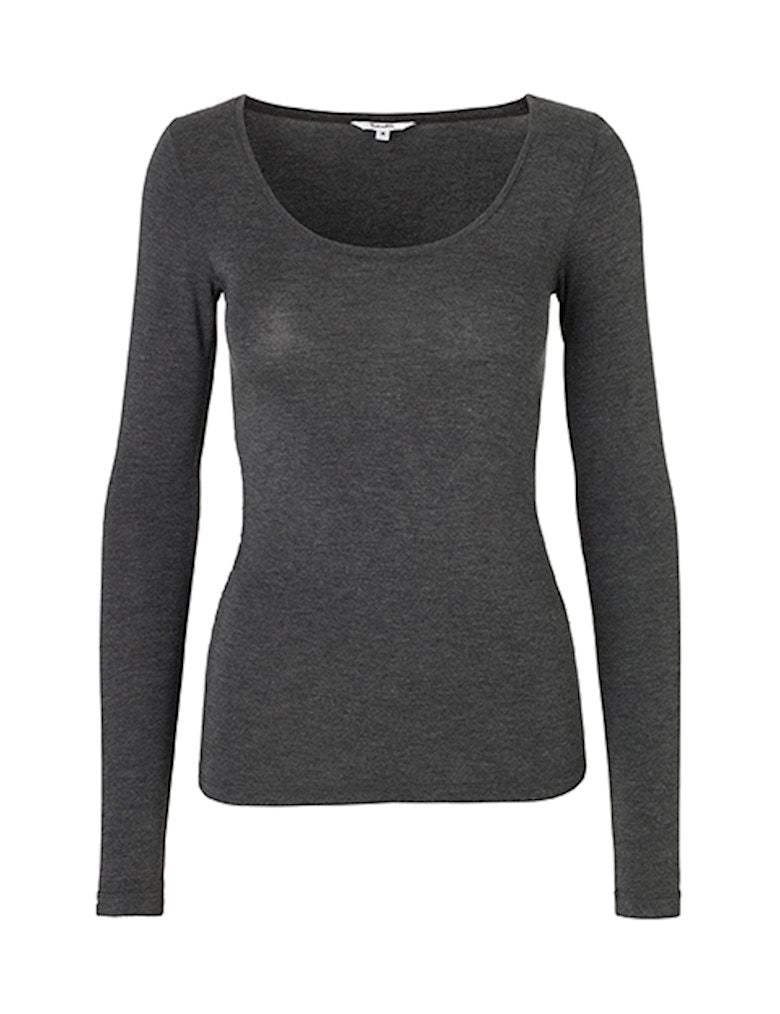 Langarm-Basic-Shirt aus atmungsaktivem Modal, verschiedene Farben