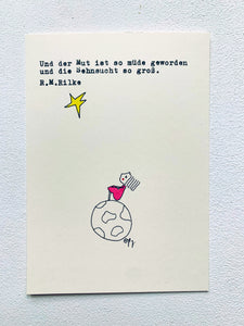 Postkarte "Und der Mut ist so müde geworden"